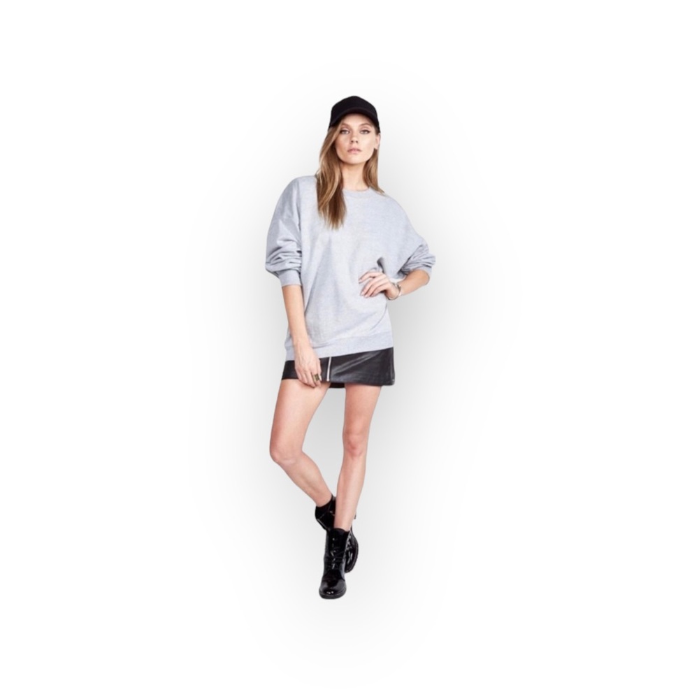 new Michael Lauren ✶ Baggy Boyfriend Oversize Pullover Sweatshirt ✶ Heather Grey - Picture 7 of 11